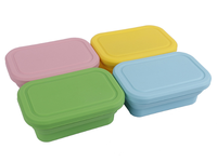Conteneurs de stockage pliables en silicone de qualité alimentaire LFGB sans BPA de qualité supérieure Couvercles étanches résistants au micro-ondes réutilisables pour les aliments