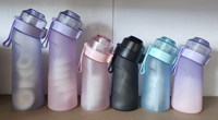 Bouteille d'eau de sport Tritan 650 ml 500 ml avec paille pour la salle de sport, capsules aromatiques applicables aux dosettes de parfum à faire bouillir