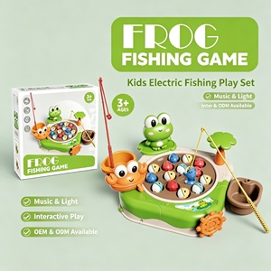 <span class=keywords><strong>Gioco</strong></span> di <span class=keywords><strong>Pesca</strong></span> per <span class=keywords><strong>Bambini</strong></span> con Rane in Plastica, Piatto Magnetico Rotante Elettrico, Musica e Luci, 2 Canne da <span class=keywords><strong>Pesca</strong></span>, <span class=keywords><strong>Gioco</strong></span> Educativo Interattivo - Product Image 3