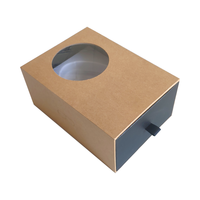 Caja de regalo de cajón de papel corrugado Kraft personalizada con cinta de logotipo para reloj de papelería-Relieve de laminación mate