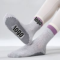 Chaussettes de compression personnalisées de haute qualité pour Pilates et Yoga, tricotées avec motif imprimé, antidérapantes, pour jeunes sportifs, collection Printemps