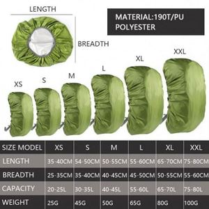 Housse de pluie ultralégère imperméable orange XS/XL/XXL pour sac à dos de randonnée - Product Image 5