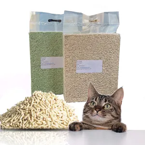 Manufacturer natural 1.5mm premium flushable biodegradable cat litter crushed bulk cat litter oem tofu cat litter sand