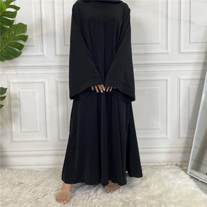 6394# Top Selling Amazing Quality Nida <strong>Abaya</strong> With Wide Flare Sleeves <strong>UK</strong> Closed <strong>Abaya</strong> Modesty Dress With Matching Belt - Product Image 2