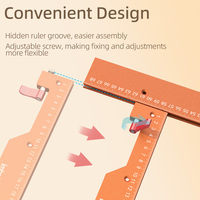 Panduan Pemotongan Lubang Persegi yang Dapat Disesuaikan, Jig Template Router dari Aluminium Alloy, Skala Laser, Alat Pengukur untuk Pertukangan Kayu