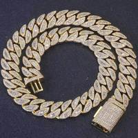 Collier cubain pour homme Ganku Hip-hop avec zircon T de 20 mm, chaîne de bijoux de mode personnalisable