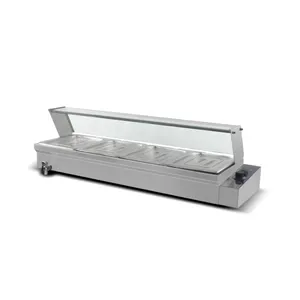 Bain Marie Professionnel dayanıklı restoran ekipmanları elektrikli 4 konteyner büfe yemek ısıtıcısı Bain Marie