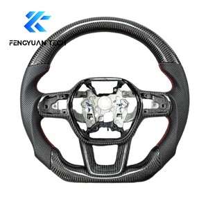 Volante Deportivo de Fibra de Carbono Forjado con LED Estilo Blanco para <span class=keywords><strong>Honda</strong></span> Accord Sport EX EX-L LX <span class=keywords><strong>Touring</strong></span> CV1 CV2, Interior 2018-2022 - Product Image 6