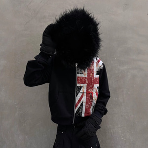 Felpe con <span class=keywords><strong>cappuccio</strong></span> da uomo personalizzate <span class=keywords><strong>felpa</strong></span> con <span class=keywords><strong>cappuccio</strong></span> serigrafata con <span class=keywords><strong>cappuccio</strong></span> oversize con Zip - Product Image 3