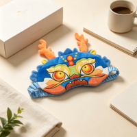 Peluche OEM personalizzato, design flessibile, MOQ ridotto, peluche a forma di drago, personalizzazione per mascotte, maschera per occhi in peluche personalizzata