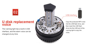 Ngoài trời không thấm nước công nghiệp hệ thống báo động với âm thanh và hình ảnh âm thanh cảnh báo cần cẩu cảnh báo còi báo động và đèn hiệu ánh sáng - Product Image 5