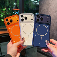 Coque de téléphone magnétique transparente en acrylique premium anti-jaunissement pour iPhone 17 Pro Max 18, coque antichoc, couleur originale assortie