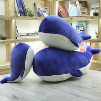 Coussin en peluche baleine super doux avec rembourrage en coton PP, jouet en peluche estampé or, couverture réconfortante pour enfants