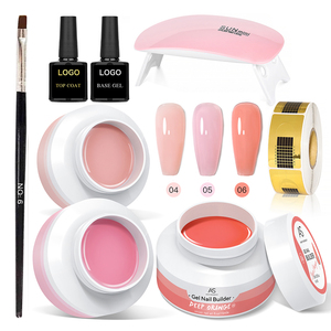 Kit de Extensión de Uñas, Set de Manicura <span class=keywords><strong>y</strong></span> Pedicura, Gel UV Constructor de Uñas con Capa <span class=keywords><strong>Base</strong></span>/<span class=keywords><strong>Top</strong></span> <span class=keywords><strong>Coat</strong></span>, Barniz Duro, Fácil de Remojar, Tiempo de Curado LED de 30s - Product Image 1