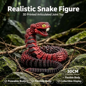 Juguete de Serpiente Impreso en 3D, Figura de Serpiente Realista de 30 CM, Juguete Articulado Impreso en 3D, Cuerpo Flexible, Coleccionable - Product Image 1