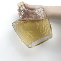 Bouteille en verre carrée, large en haut et étroite en bas, 750 ml, bouteille à whisky