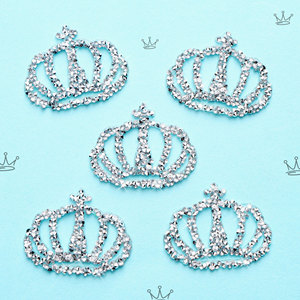 Tốt Bạc Long Lanh Vương Miện Hình Sắt Trên Bản Vá Tự Làm Cap Giày Đính Sáng Bóng Rhinestone Đính Cườm Các Bản Vá Lỗi Cho Quần Áo Cô Dâu Ăn Mặc - Product Image 1