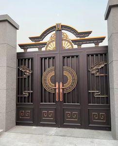 Puerta de Seguridad de Aleación de Aluminio <span class=keywords><strong>DUODA</strong></span>, Entrada Exterior para Patio, Villa, Parque, Apartamento, Diseño Frontal Retráctil con Función Antirrobo - Product Image 6