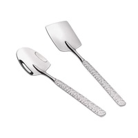 Cuillère à motif martelé en acier inoxydable, couverts pour usage domestique, design minimaliste épaissi, cuillère à café, cuillère à dessert pour restaurant