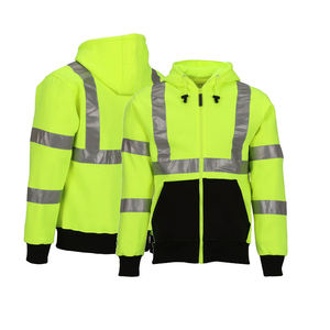 Felpa con Cappuccio Riflettente ad Alta Visibilità per Uomo, Giacca di Sicurezza con Logo Personalizzato, ANSI Classe <span class=keywords><strong>3</strong></span>, Colori Fluorescenti - Product Image 3