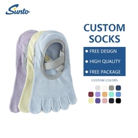 Chaussettes de yoga et de Pilates à cinq doigts de haute qualité avec motif de poignée personnalisé, antidérapantes, pour studio de yoga et de Pilates