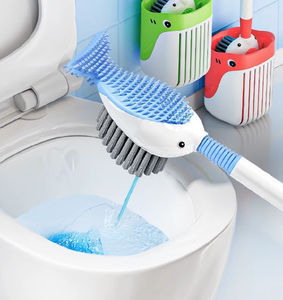 Potente Set per la Pulizia del Bagno in TPR Ecologico con Spazzola per <span class=keywords><strong>WC</strong></span> a Ventosa Liquida, Nuova, Senza Angoli Morti - Product Image 2