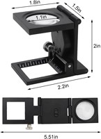 10X Pocket Jeweler Loupe Magnifier with LED Light & Scale for Jewelry Repair Textile & Coin Inspection