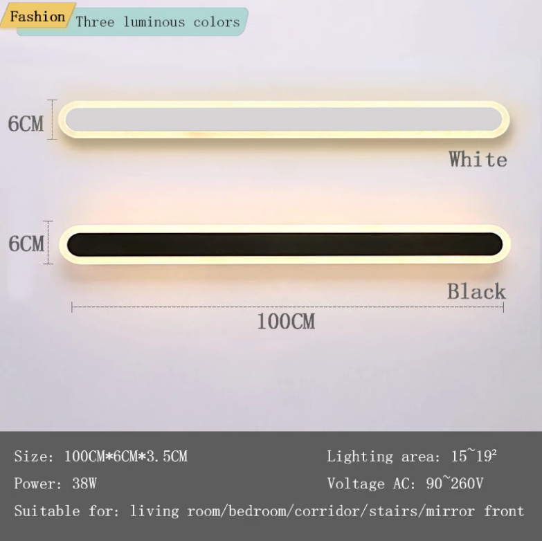 Moderne minimaliste LED ligne applique chambre chevet canapé salle de bain miroir fond lampe décorative fer forgé acrylique lumières