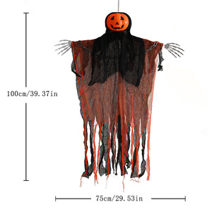 HLC Halloween Pumpkin Hanging Ornament Ghost Pastoral Protection <strong>Scarecrow</strong> Grim Reapers for Halloween Scary Outdoor <strong>Decoration</strong> - Product Image 2