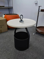 Table d'appoint en métal et en bois Table basse ronde Table d'appoint