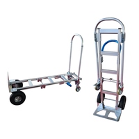 Chariot à plateforme industriel en aluminium robuste 3 en 1 à quatre roues avec roues pneumatiques de 10x3,5 pouces, certifié CE OEM