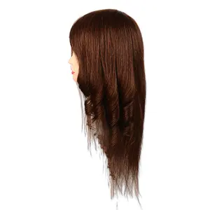 Cheveux humains fournitures de coiffure tête de Mannequin pour académie de beauté pratique de coiffure tête de coiffure coiffeur naturel