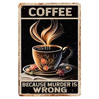 Coffee Lover Christ propose des enseignes murales en métal Art Déco personnalisées pour les amateurs de café, pour tous partout dans le monde, 8x12 pouces