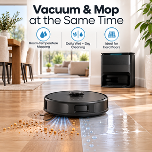 Robot Vacuum Cleaner <b>Mop</b> 20000Pa Power Suction 3-in-1 Sweeping Mopping Wet/<b>Dry</b> HEPA Smart Base Station Cleaning Robot for Hotel - Product Image 4