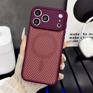 เคสแม่เหล็กแบบตาข่ายระบายความร้อนสำหรับ iPhone 18 17 16 15 14 Plus 13 Pro Max  วัสดุ PC แข็ง ป้องกันแรงกระแทก - Product Image 1