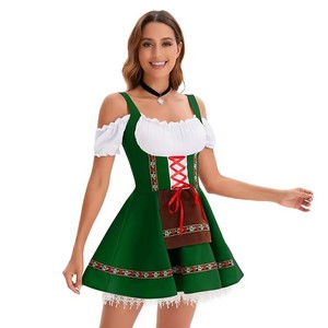Abito Dirndl in Velluto per Donna Ispirato <span class=keywords><strong>a</strong></span> <span class=keywords><strong>Film</strong></span> e Serie TV, Costume Bavarese Tedesco per Oktoberfest, Halloween, Feste in Maschera, Completi per Adulti - Product Image 4