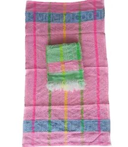 成人毛巾一次性脸早上好毛巾塑料袋提花贴牌手巾来自中国热卖100% 聚酯超细纤维