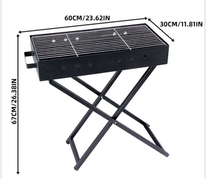 Parrilla de Carbón Plegable de Acero para Acampar al Aire Libre y Estufa para Asar con Ventilador y Rejilla - Product Image 6