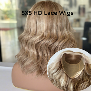 Perruque Bob Courte Ondulée Naturelle Sans Colle Prête à Porter en Cheveux Vietnamiens Bruts avec Fermeture en Dentelle HD 5x5 pour Femmes Noires – Vente en Gros - Product Image 1
