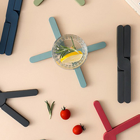 Sous-plats en silicone pliables personnalisés, sous-plats pliables en forme de X pour fondue, tapis de séchage résistant à la chaleur pour table de cuisine