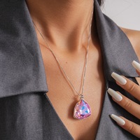 Collier pendentif en pierre précieuse rose, chaîne en argent sterling, bijoux délicats pour femmes, accessoire élégant pour un usage quotidien
