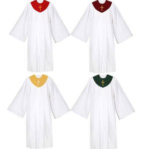 Traje de corista al por mayor, atuendo de coro para actuaciones, túnicas de coro bordadas con estola, vestimenta de iglesia - Product Image 2