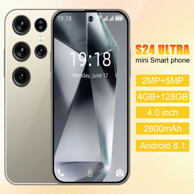 2026 S24 Ultra Mini 5G Smartphone 4.0" Android 8.1 2600mAh Dual SIM Unlocked Global 4-Core Face ID LTE