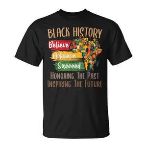 T-shirt pour femmes - Mois de l'histoire des Noirs - Hommage au passé et inspiration pour l'avenir - Vêtements promotionnels - Product Image 1