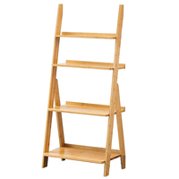 Cadre d'échelle en bois utilitaire support de plante à 4 niveaux étagères multiples en bambou porte-Pot de fleur pour intérieur