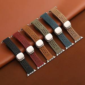 <span class=keywords><strong>Correa</strong></span> Magnética de Acero Inoxidable y Cuero Genuino Premium para Relojes Serie 11, 10, Ultra y SE |   <span class=keywords><strong>Correa</strong></span> Plegable Suave e Impermeable con Hebilla - Product Image 6