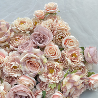 Décoration murale personnalisée en fleurs de rose artificielles en soie, toile de fond colorée et magnifique pour la maison, les fêtes et les mariages, emballée en carton QYYN-523