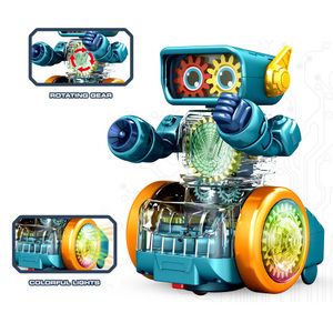 Stem Toys Arm <strong>Soft</strong> <strong>Bullet</strong> Shooting Electric Universal Wheel Walking Light Transparent Gears <strong>Robot</strong> - Product Image 5