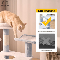 Arbre à chat multi-niveaux de luxe en bois et sisal, écologique, avec hamac, condo et griffoir, mobilier pour animaux en peluche pour grands cartons