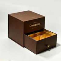 Boîtes cadeaux en papier pour chocolats à la truffe avec logo personnalisé de qualité alimentaire, avec séparateurs, boîte à bonbons noire de luxe